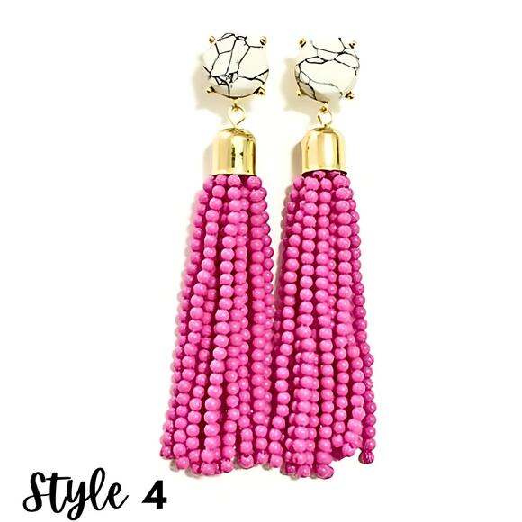 3 for $15 - Colorful Earrings Summer Tassels Acrylic Resin - Picture 6 of 14